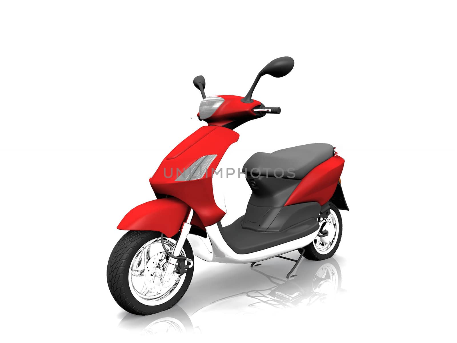 the motorcycle on a white background