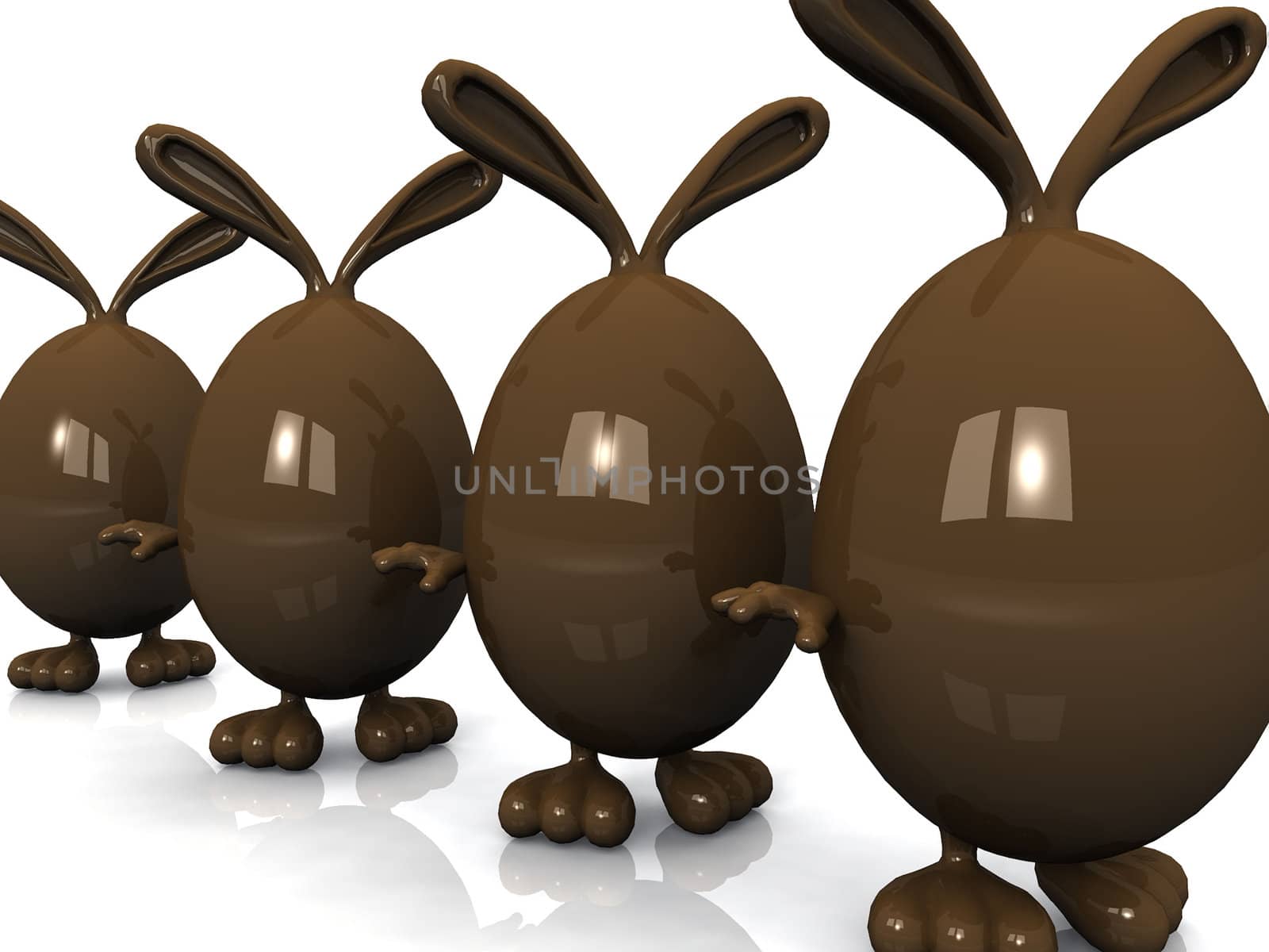 Bunny  dressed as easter eggs