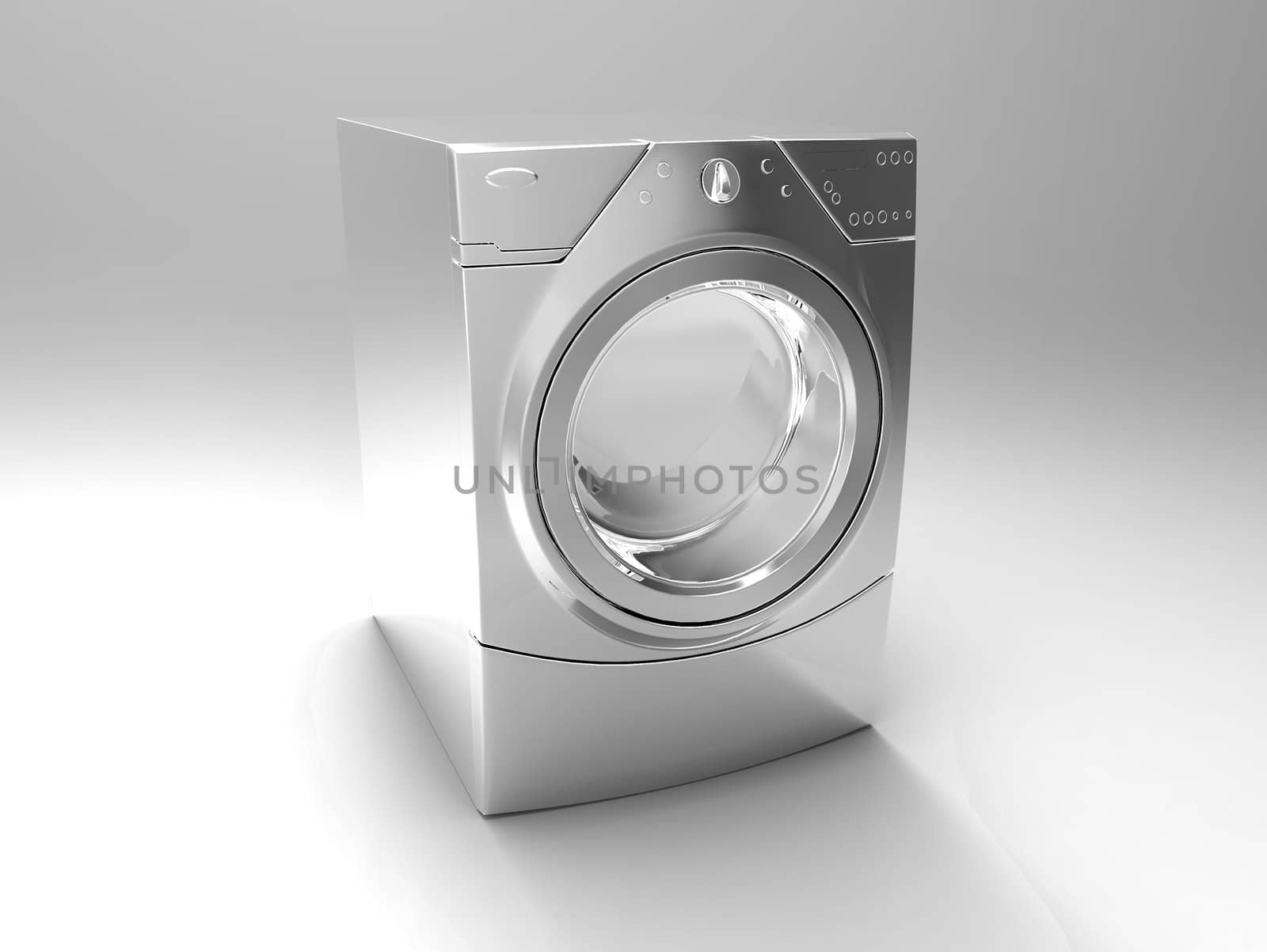 the washing machine on a gray background