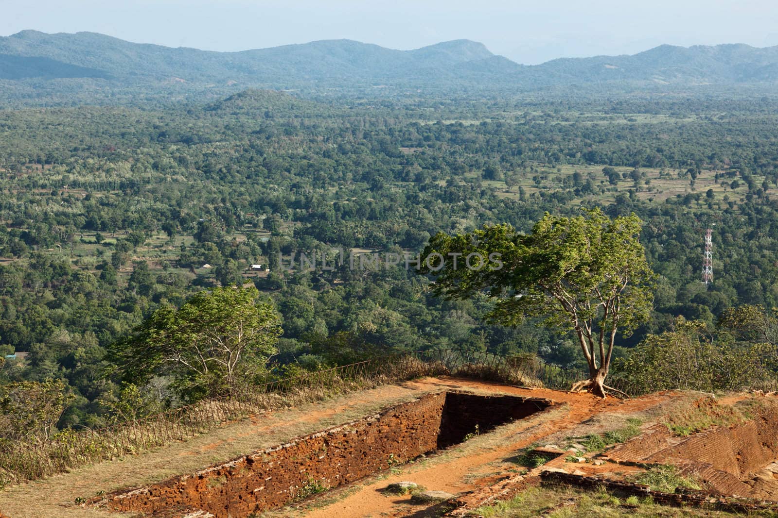 Ruins on top of Sigiriya rock. Sri Lanka