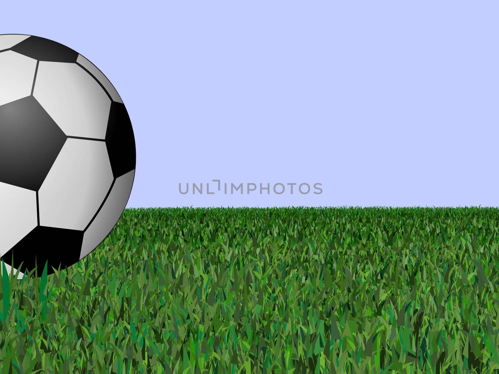 illustration of a field with a football on the left hand side