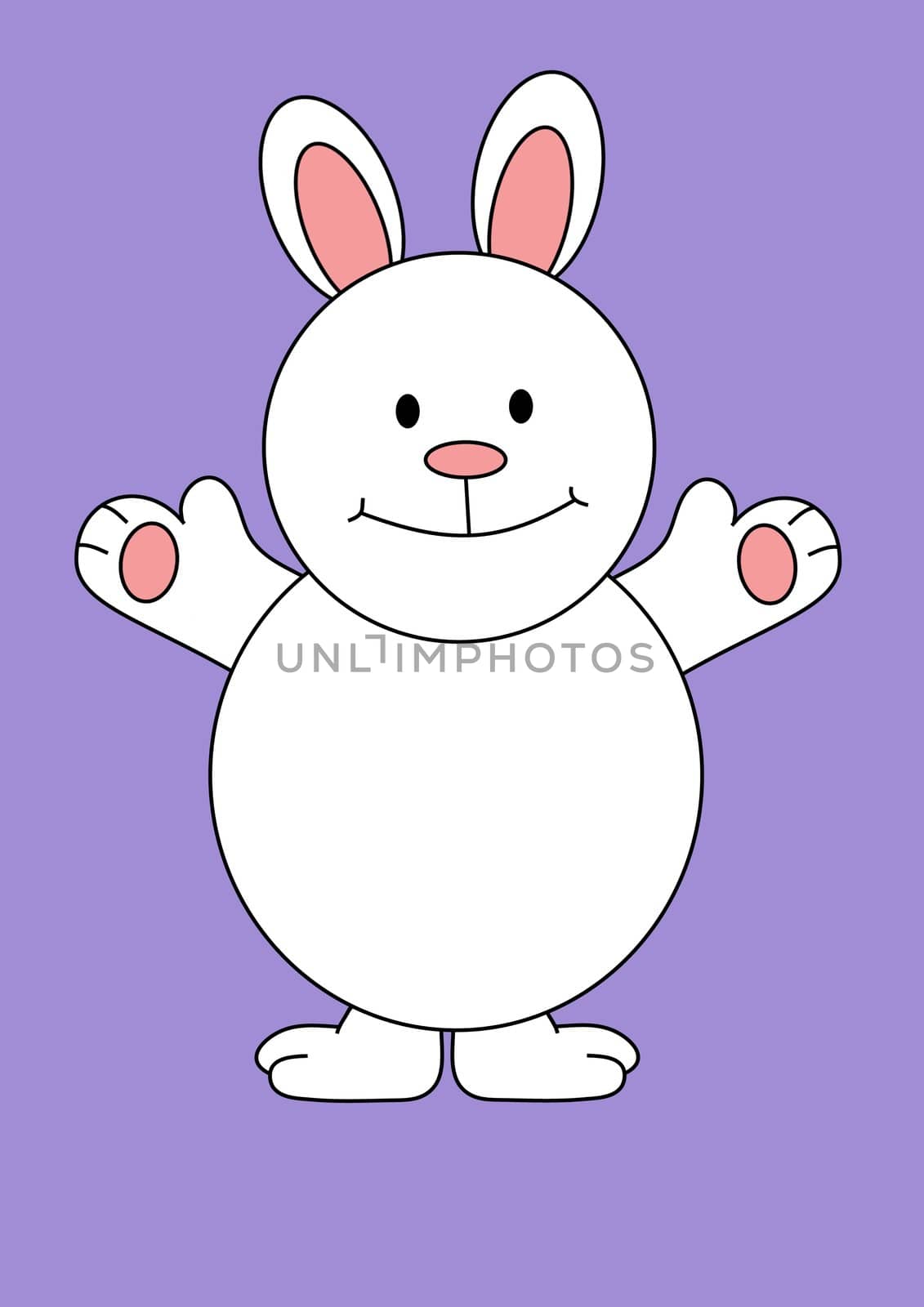 Illustration of a white bunny rabbit