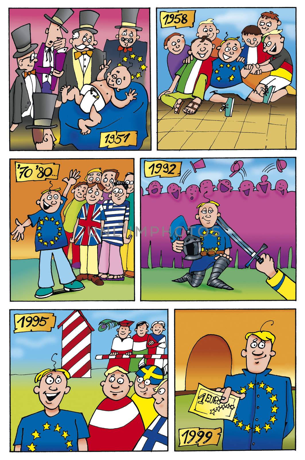 comic story about history of European Union