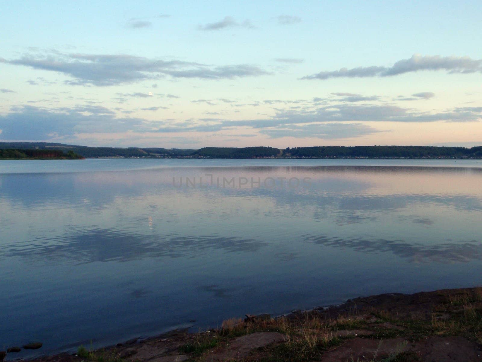 Evening on lake Kandrykul, Russia, Bashkortostan      