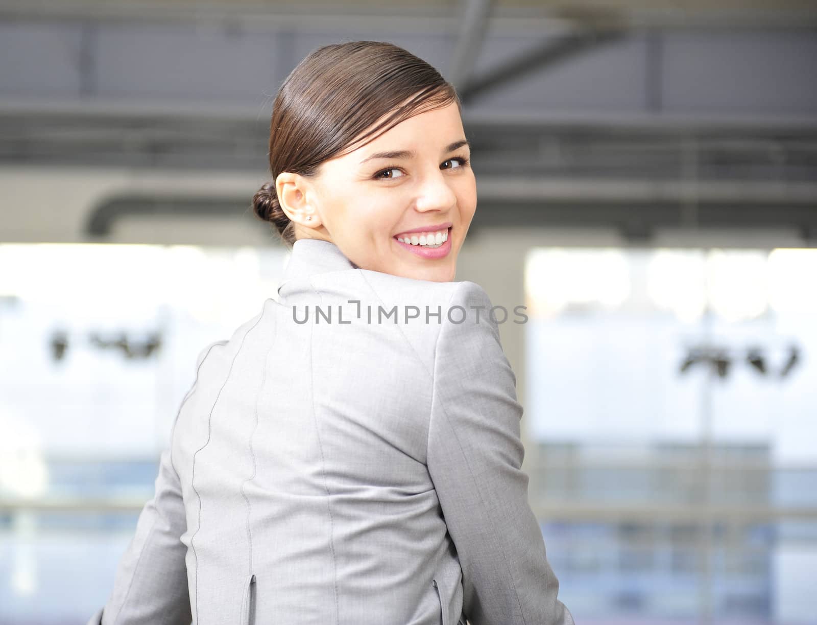 Happy businesswoman smiling