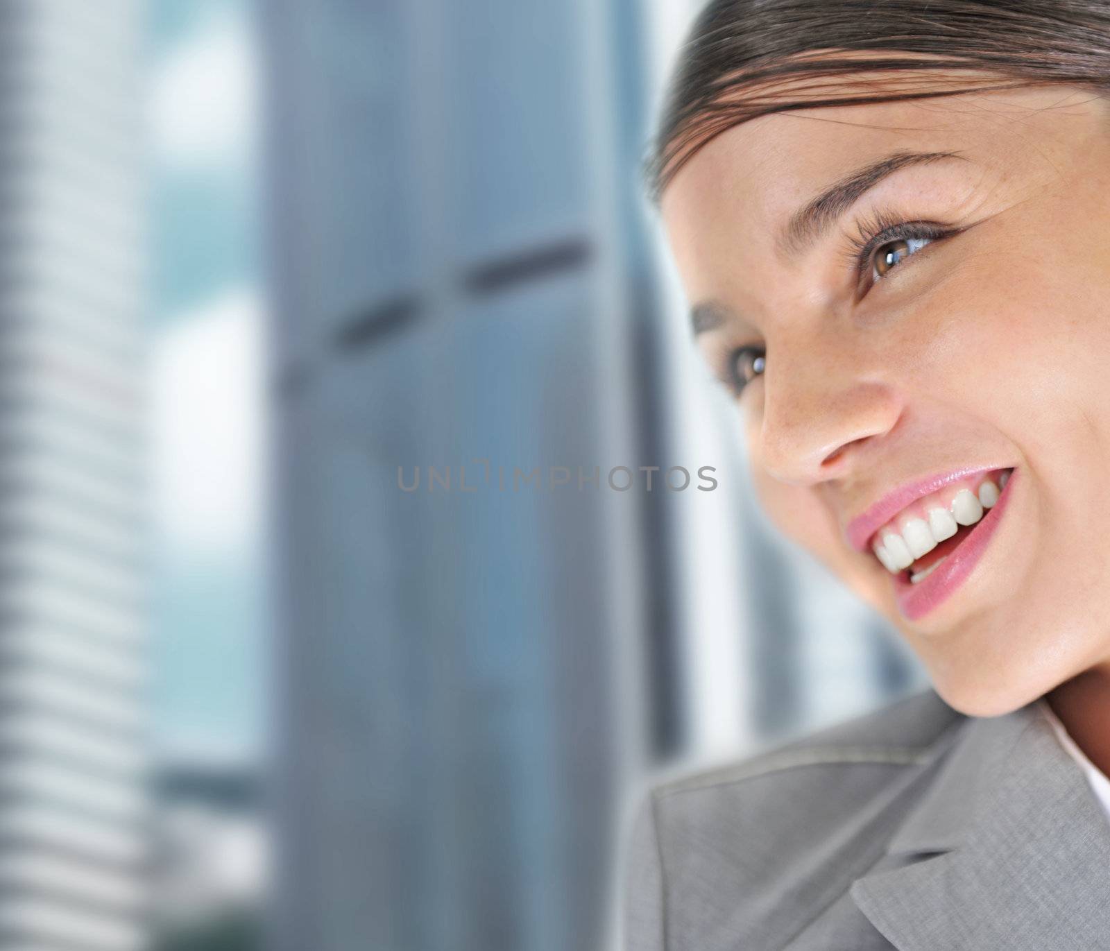  Happy business woman smiling 