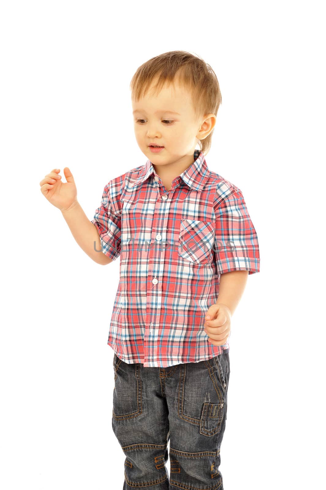  portrait of a little boy isolated on white