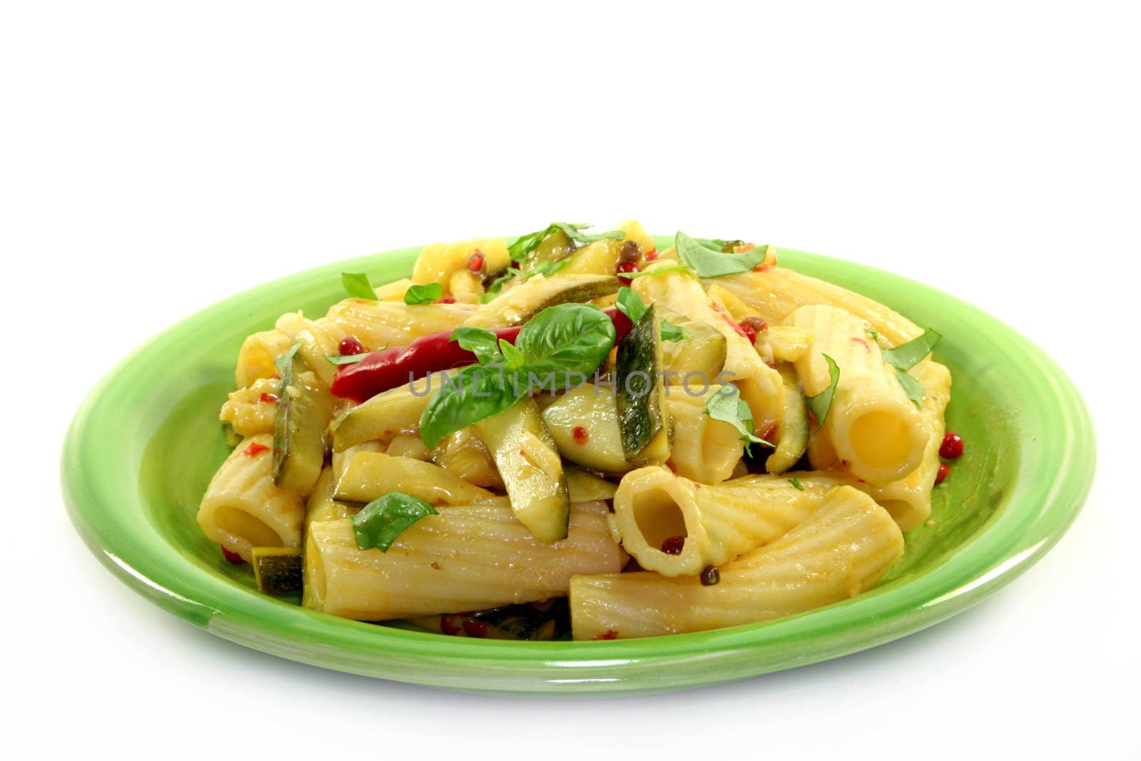 Tortiglione with fiery chili zucchini by silencefoto