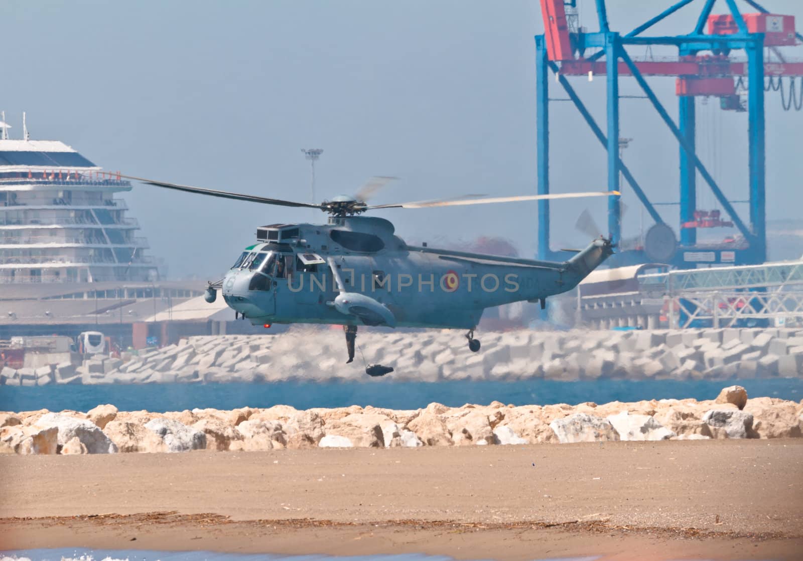 MALAGA, SPAIN-MAY 28: Helicopter Westland SH-3D/W Seaking of the Spanish Navy taking part in an exhibition on the day of the spanish army forces on May 28, 2011, in Malaga, Spain