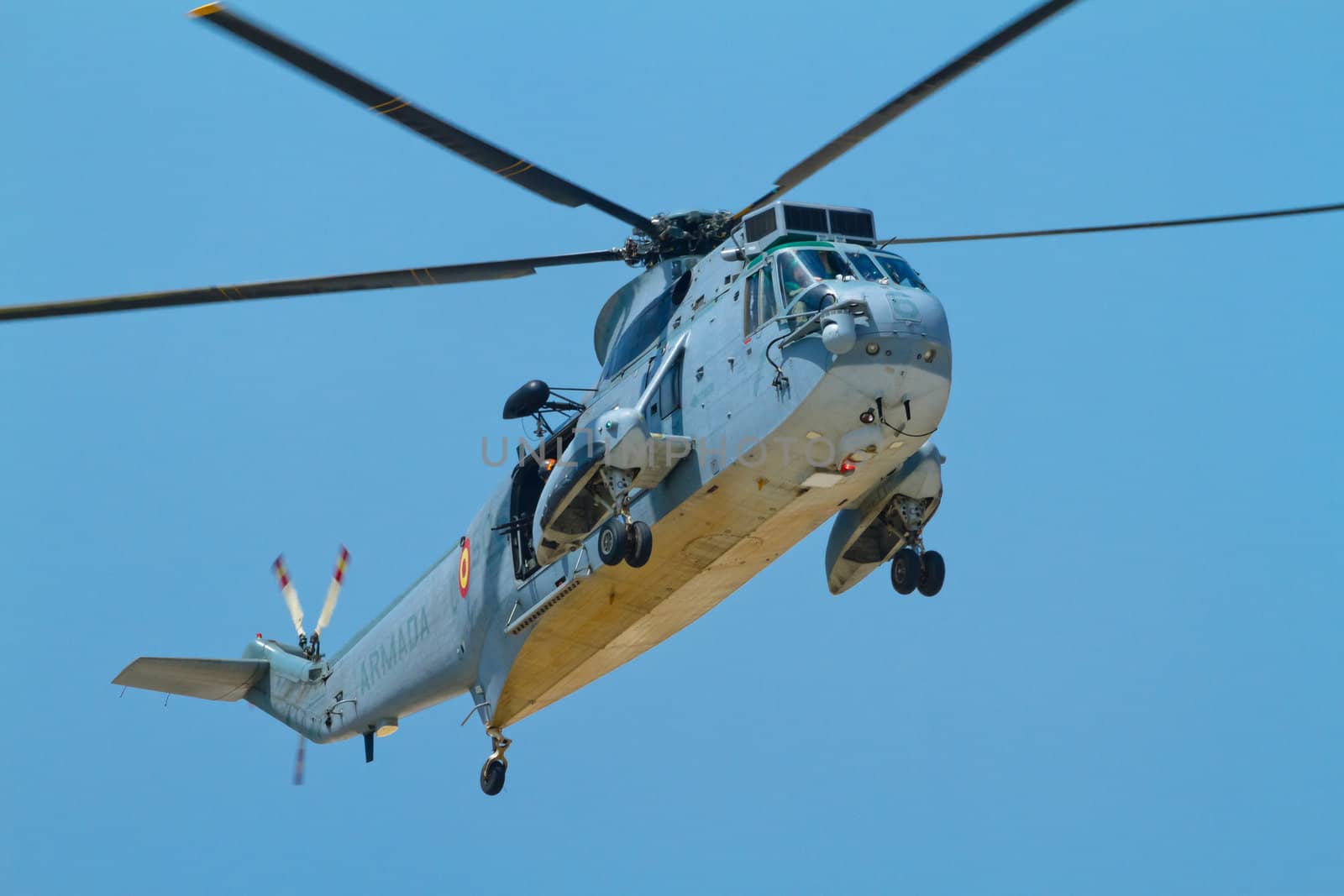 MALAGA, SPAIN-MAY 28: Helicopter Westland SH-3D/W Seaking of the Spanish Navy taking part in an exhibition on the day of the spanish army forces on May 28, 2011, in Malaga, Spain