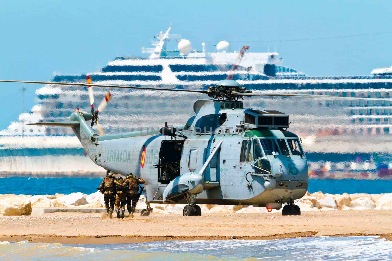 MALAGA, SPAIN-MAY 28: Helicopter Westland SH-3D/W Seaking of the Spanish Navy taking part in an exhibition on the day of the spanish army forces on May 28, 2011, in Malaga, Spain