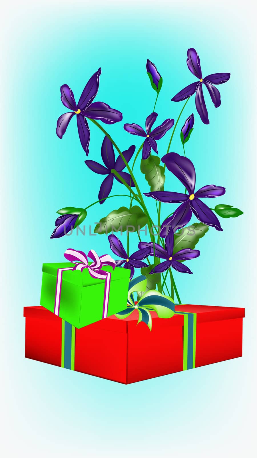 Gentle beautiful flowers perfectly supplement your gifts by a holiday