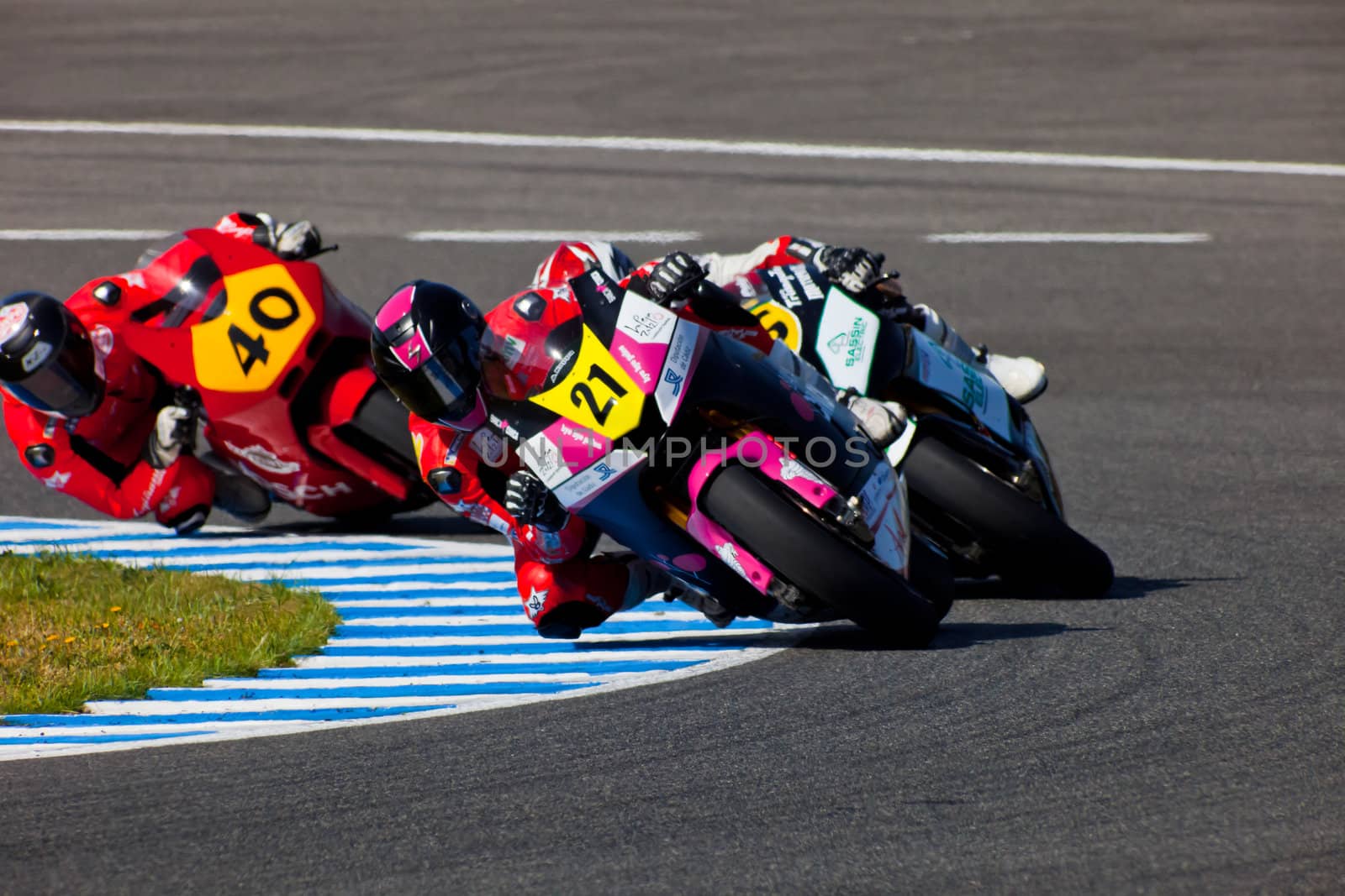 JEREZ DE LA FRONTERA, SPAIN - APR 17: Moto2 motorcyclist Ivan Moreno takes a curve in the CEV Championship race on April 17, 2011 in Jerez de la Frontera, Spain.
