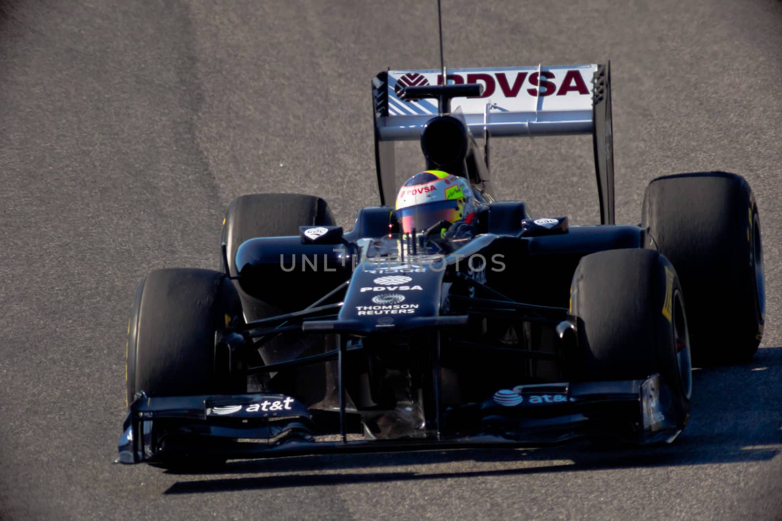 JEREZ DE LA FRONTERA, SPAIN - FEB 11: Pastor Maldonado of Williams F1 races on training session on  February 11 , 2011, in Jerez de la Frontera , Spain