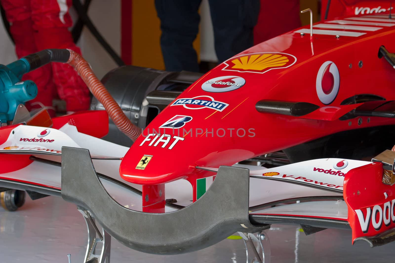 JEREZ DE LA FRONTERA, SPAIN - OCT 10: Front wings of Ferrari F1 waiting on pits on training session on October 10, 2006 in Jerez de la Frontera , Spain