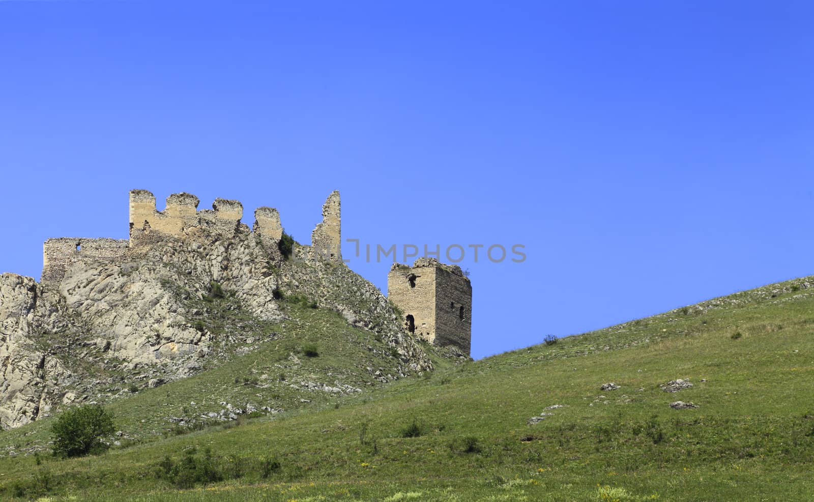 Image of Coltesti fortress.It was built in 13th century on a rocky height with two abrupt slopes in Transylvania,Romania.