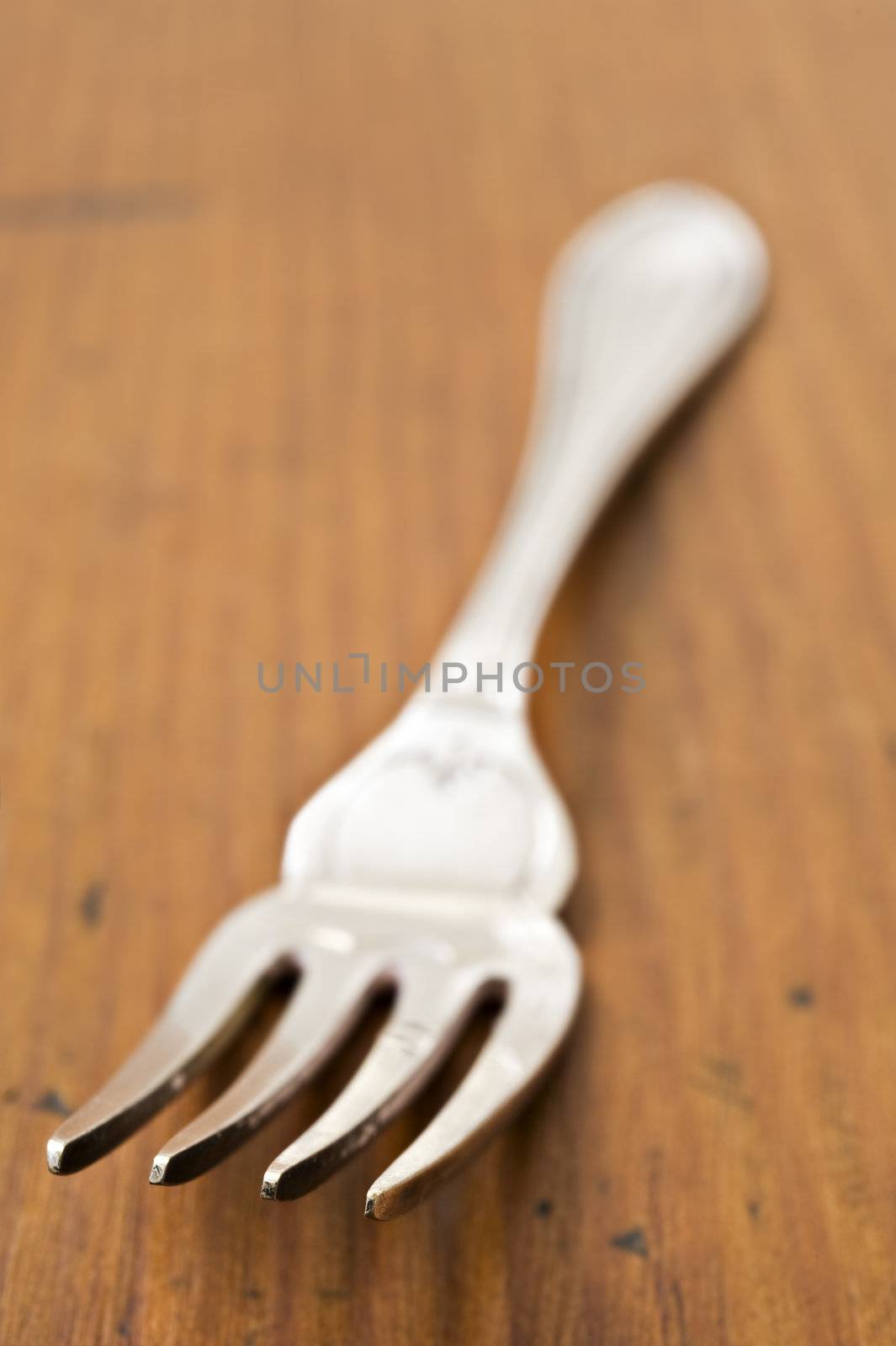 Antique fork at close up - very shallow depth of field