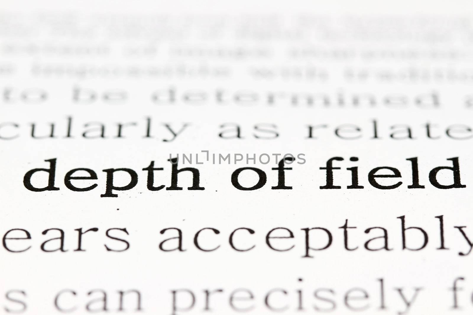 text demonstration of dof (depth of field).  Note: Shallow depth of field.
