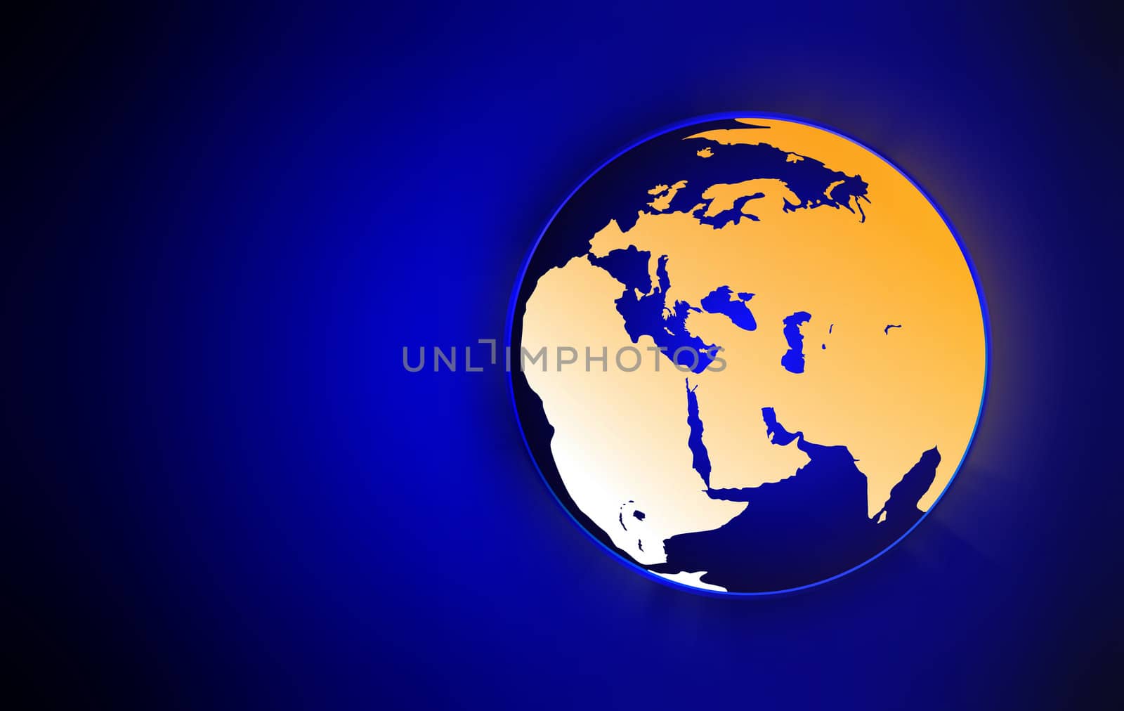 Earth globe on blue background