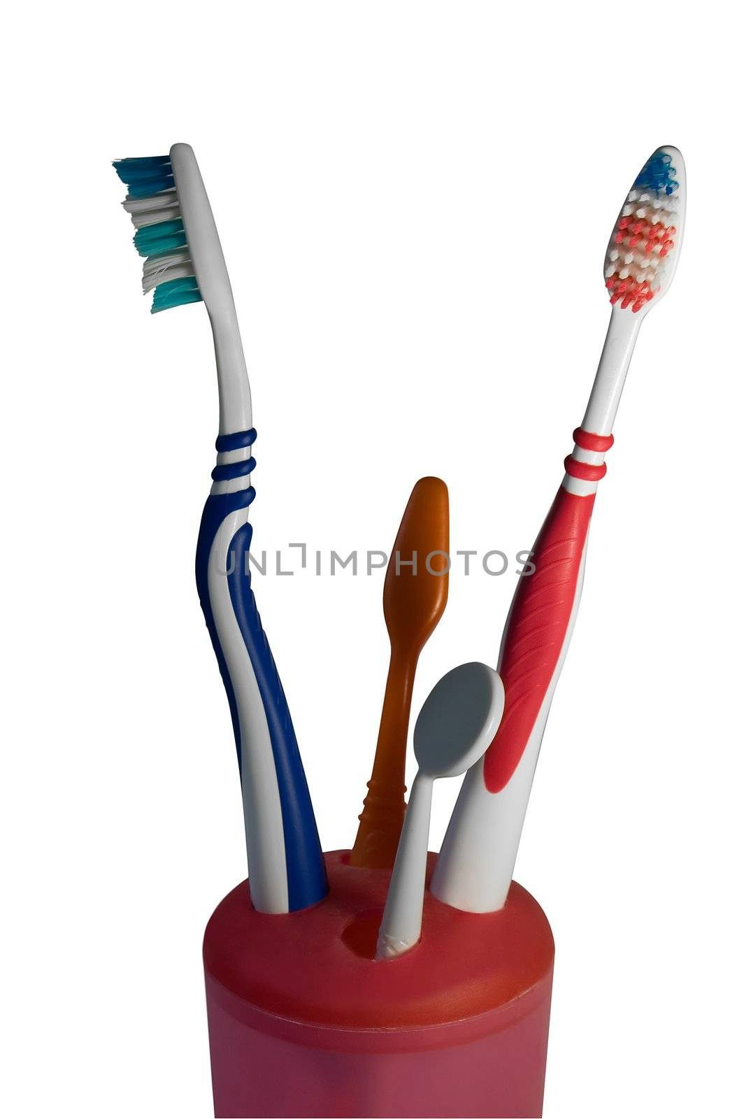 Toothbrushes on white