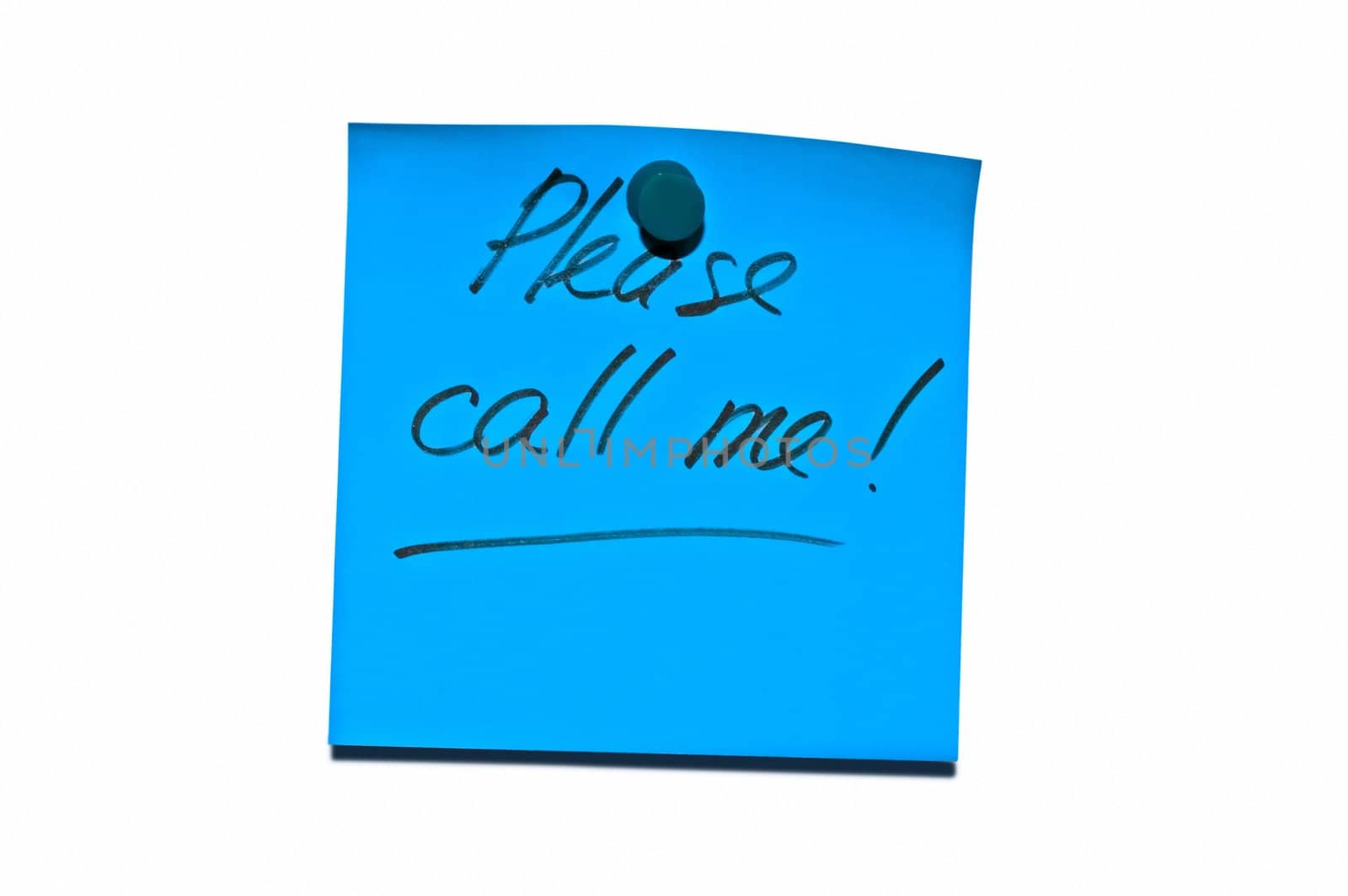 Sticky post it note with "Please call me" wording