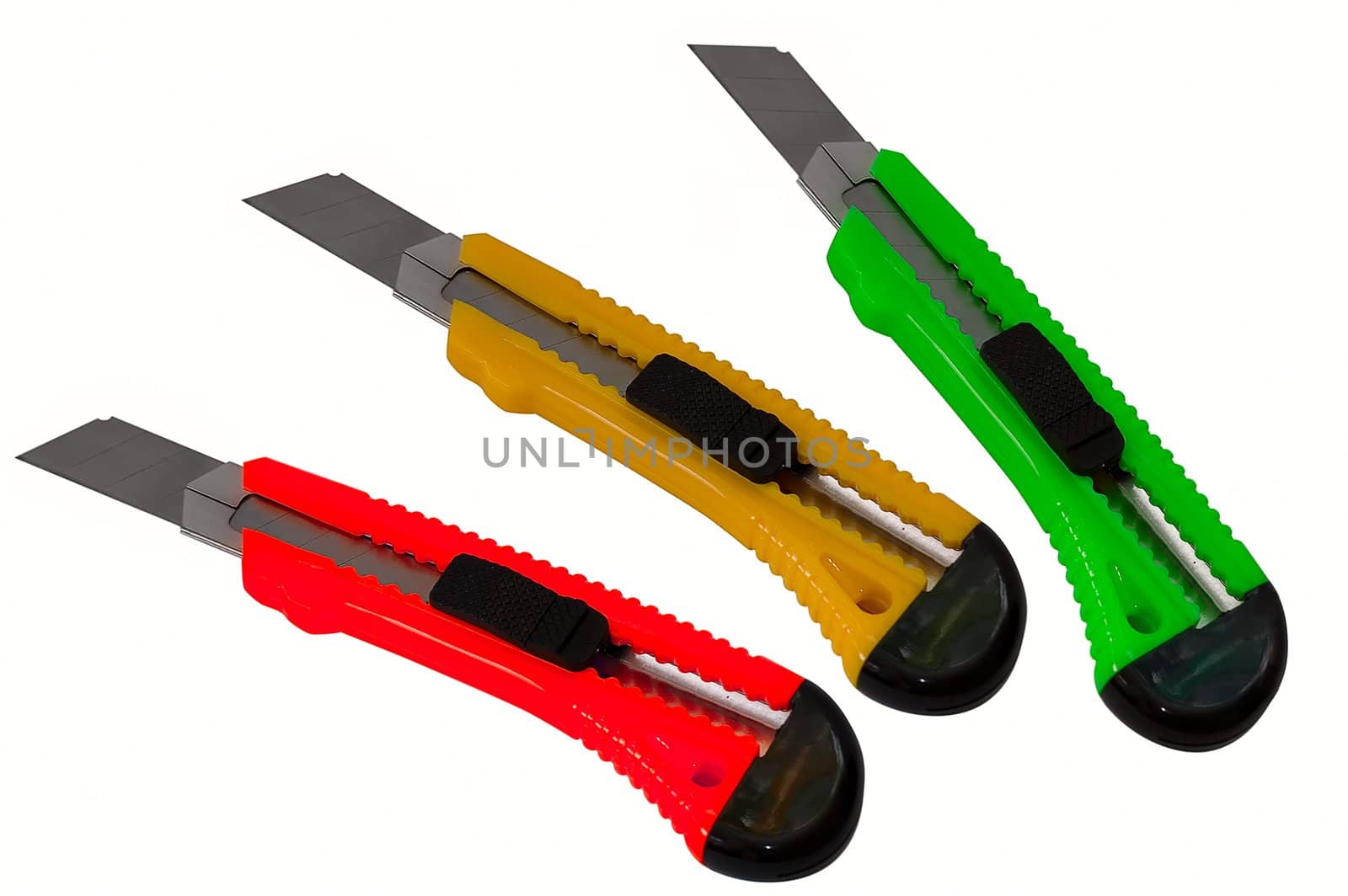 Traffic lights color paper cut knives by rusak
