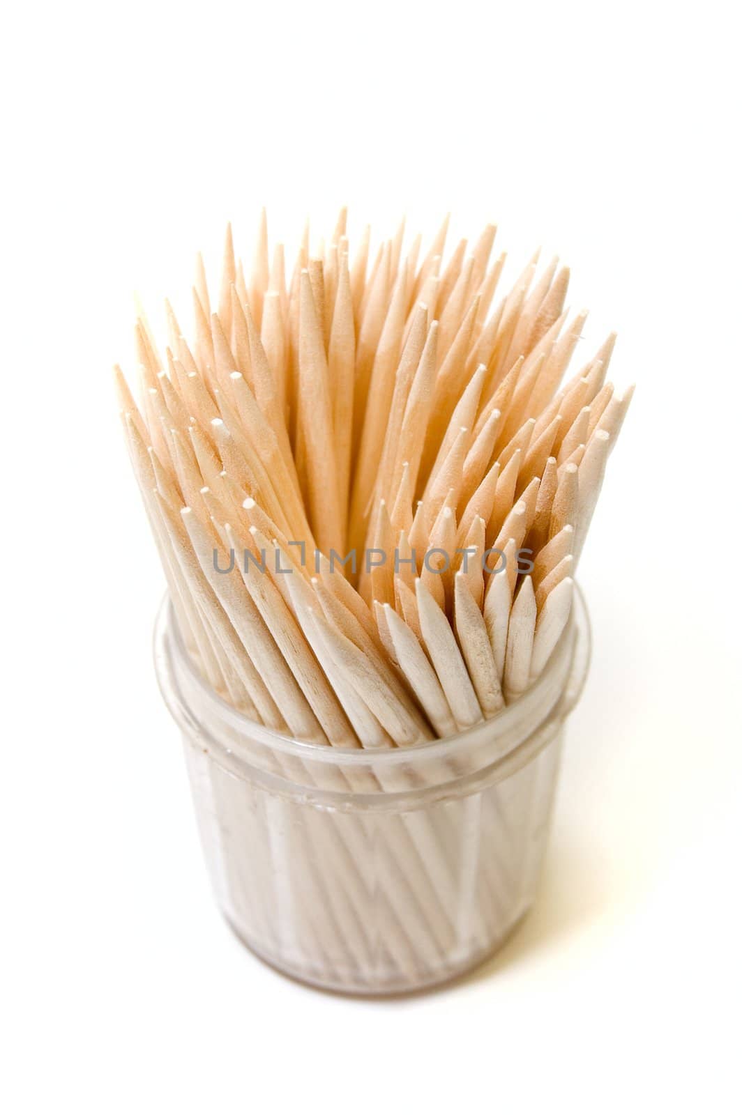 Many toothpicks on white backround