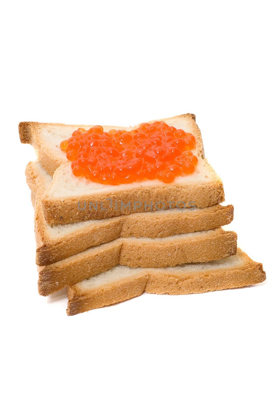 Bread and  red caviar by rusak