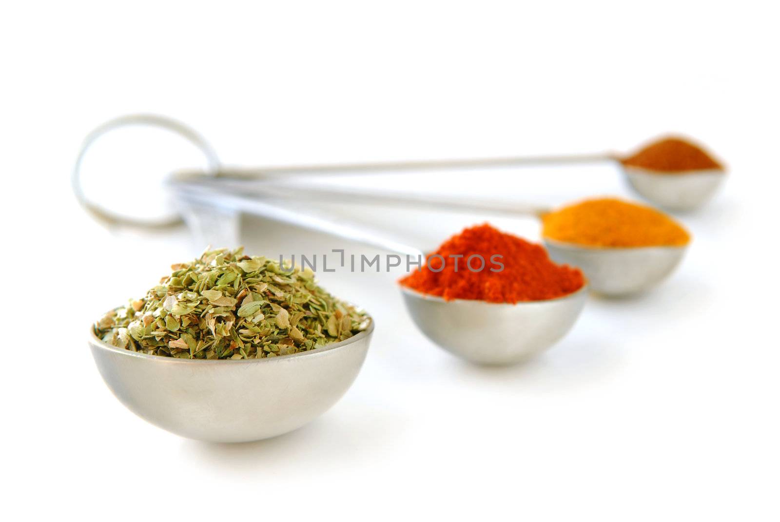 Spices in measuring spoons by elenathewise