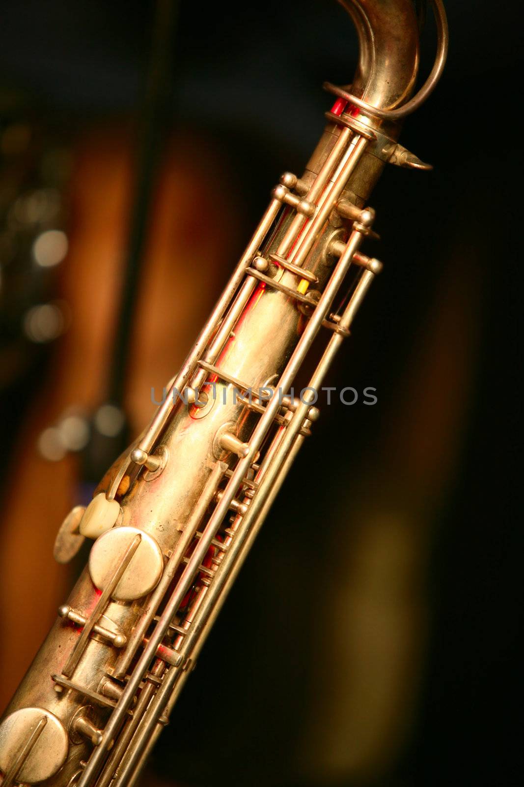Vintage Saxophone on black background