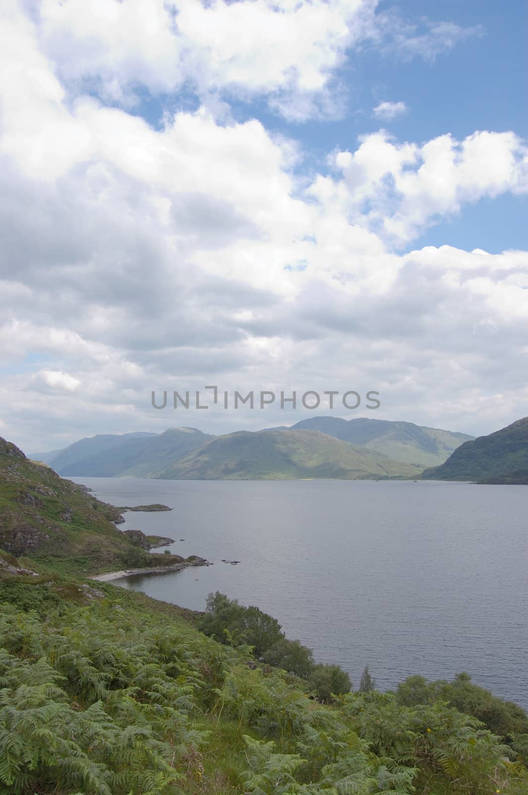 Looking toward the south Morar hills from the north shore of Loch Morar, Scotland