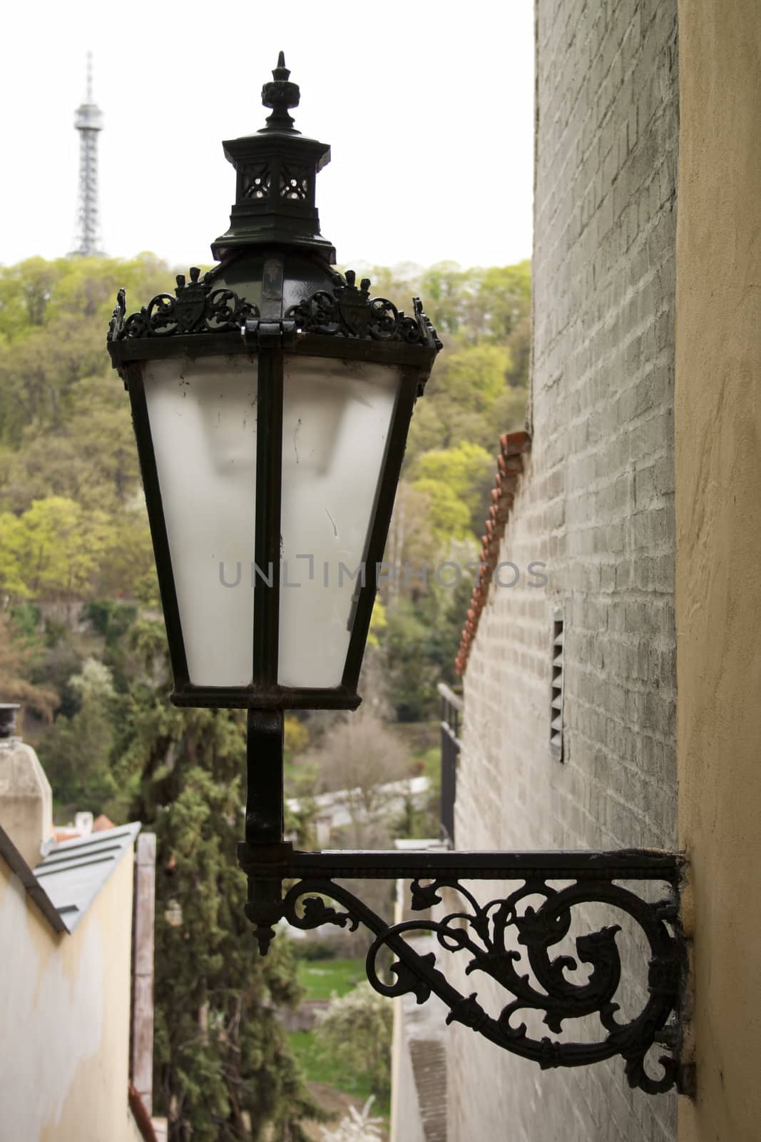 streetlight. the lantern on the wall. beautiful light