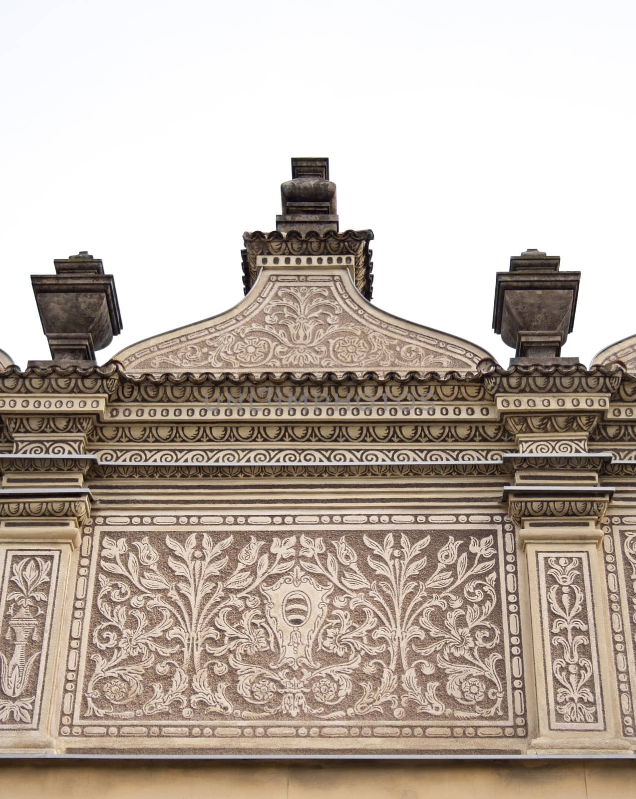 The walls of beautiful homes, windows, design, vintage style. Prague, Czech Republic