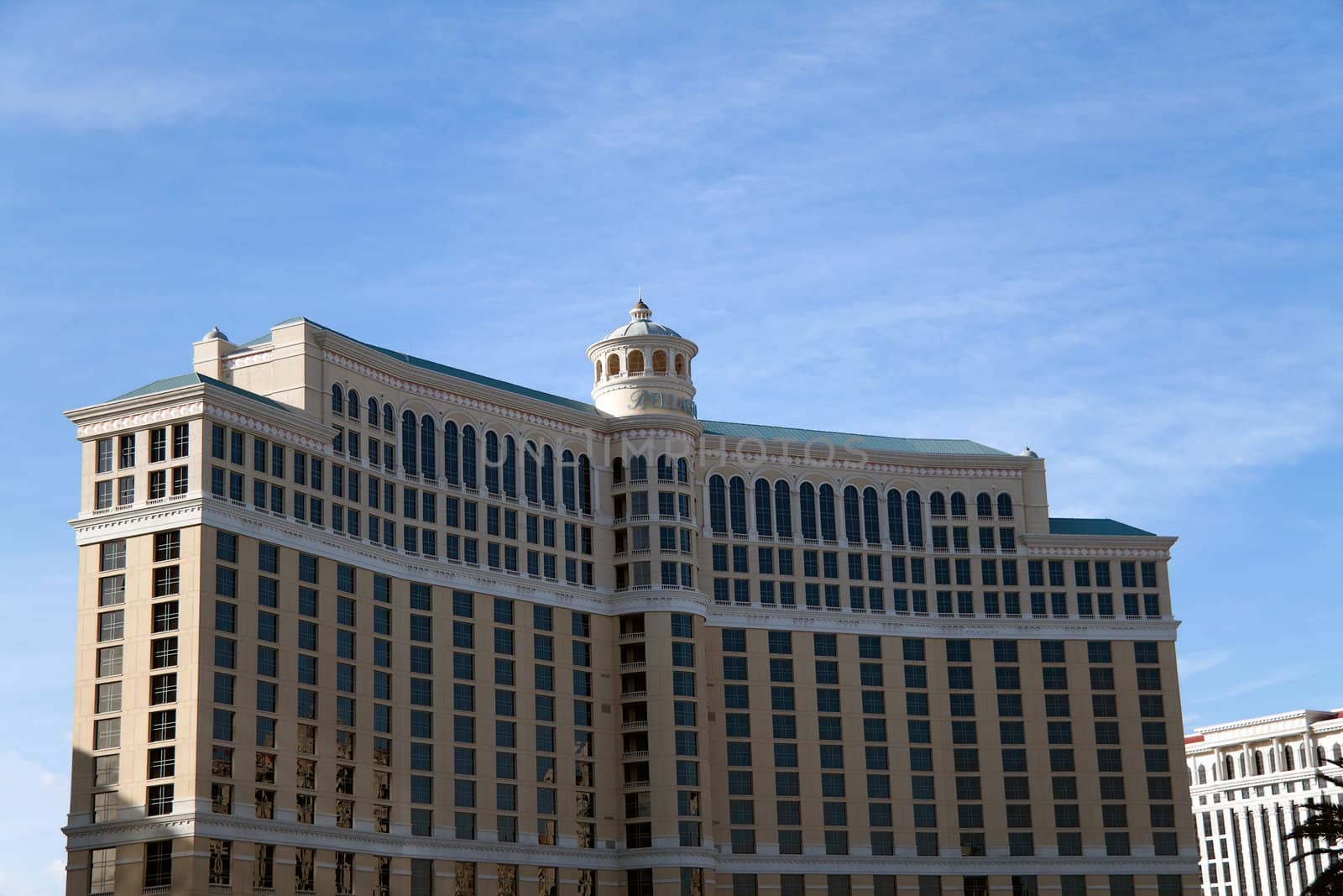 December 30th, 2009 - Las Vegas, Nevada, USA - The facade or front of Bellagio Hotel and Casino on Las Vegas boulevard