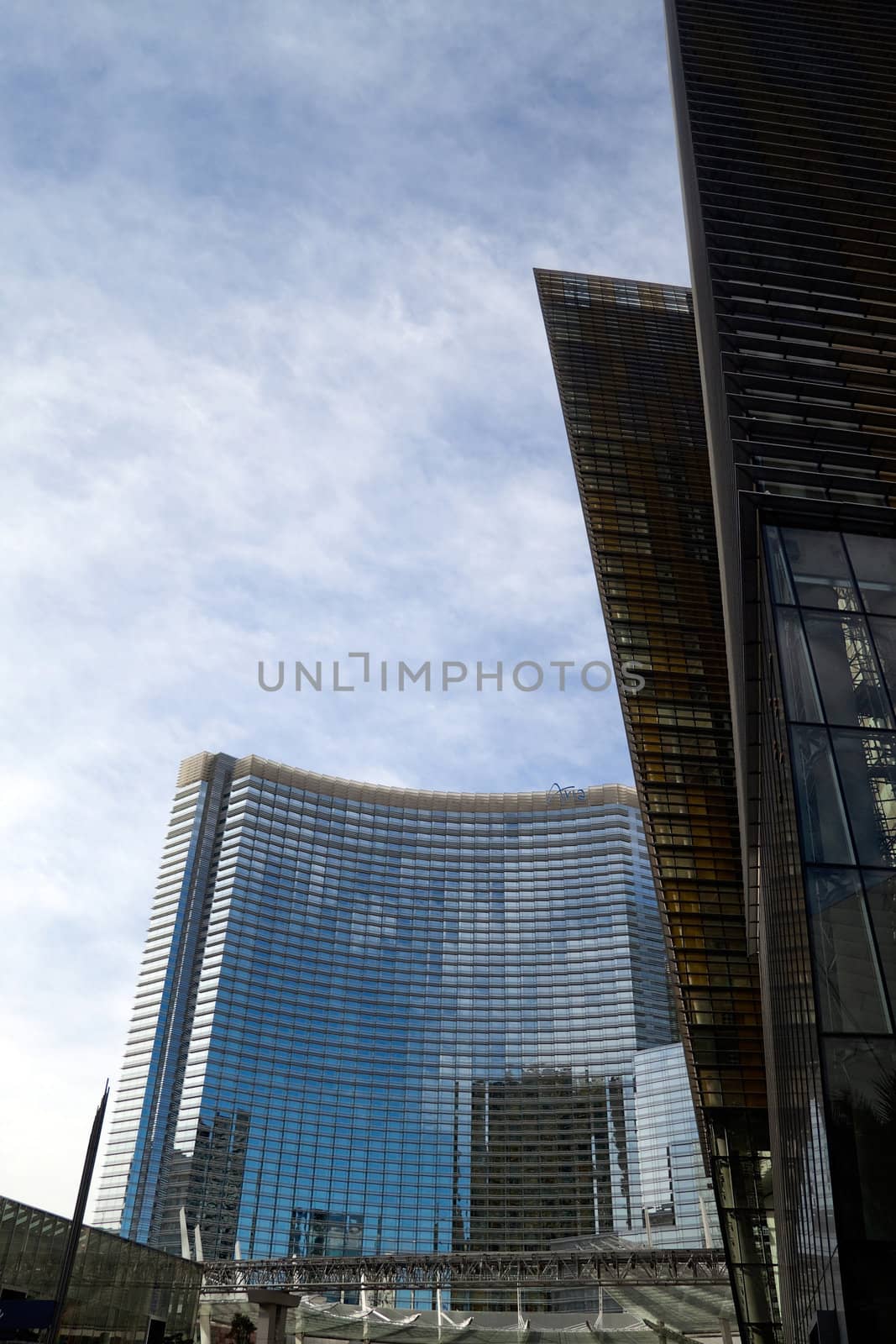 December 30th, 2009 - Las Vegas, Nevada, USA - The large CityCenter Complex feature the VEER towers to the right and the Aria Hotel and Casino in the back