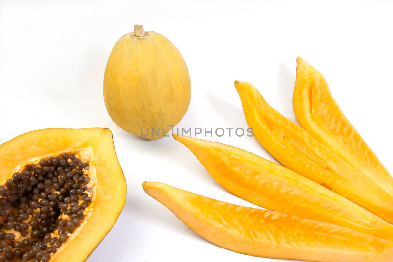 Papaya isolated on white backgorund