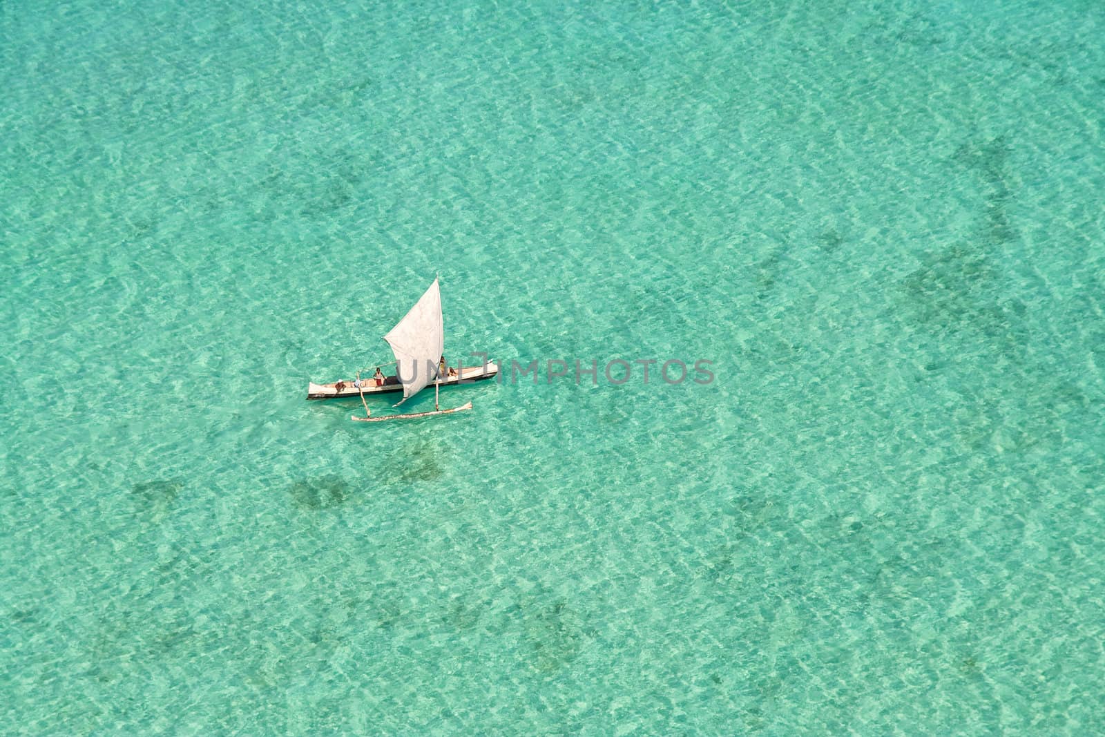 Fishing boat in the Salary lagoon of Madagascar