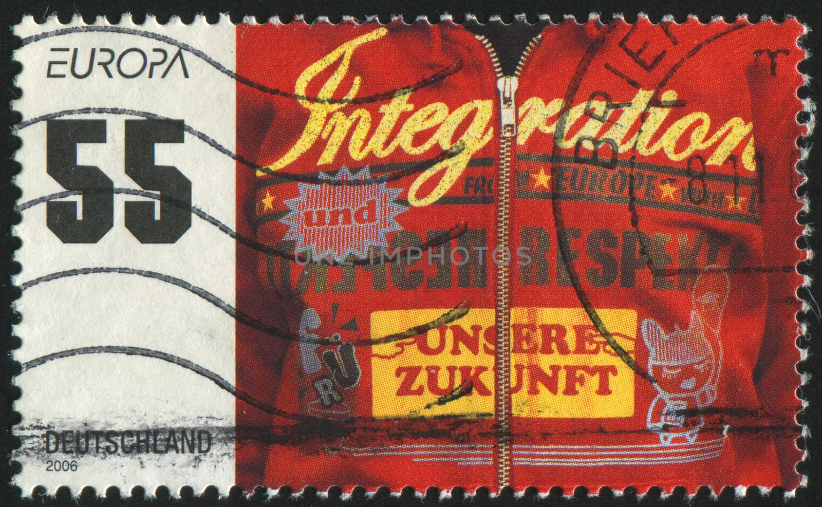 GERMANY- CIRCA 2006: stamp printed by Germany, shows jacket and zip, circa 2006.