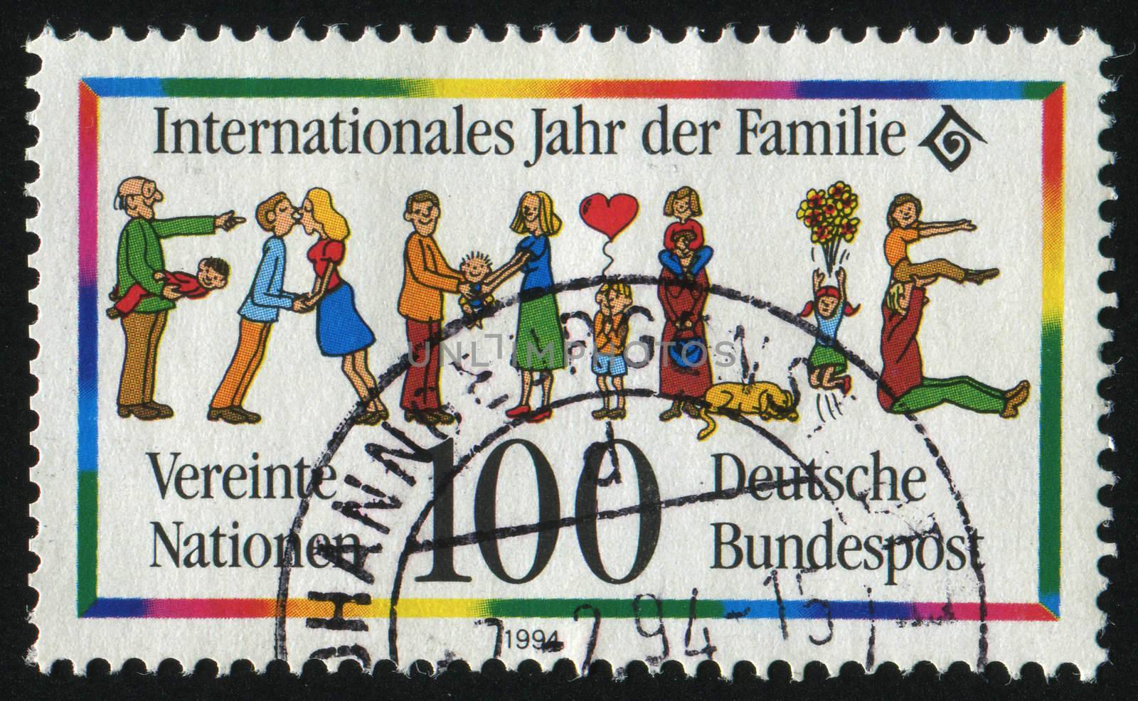 GERMANY- CIRCA 1994: stamp printed by Germany, shows Year of the Family, circa 1994.