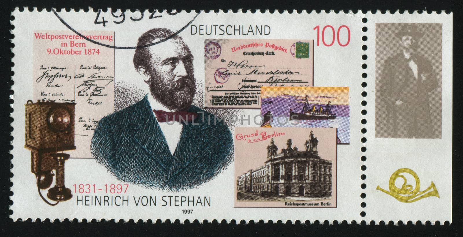 GERMANY- CIRCA 1997: stamp printed by Germany, shows Heinrich von Stephan, circa 1997