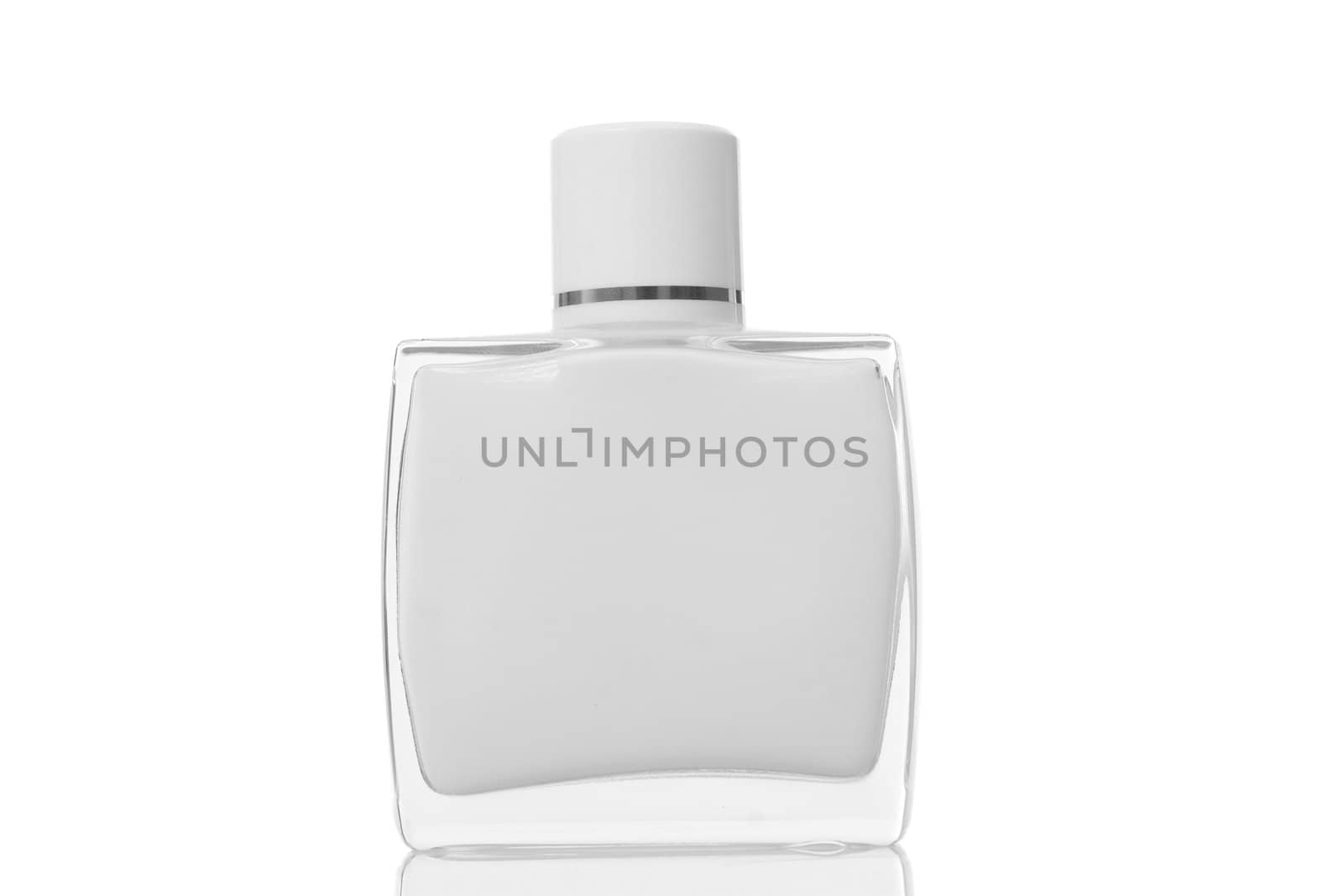 front view of white bottle aftershave cream
