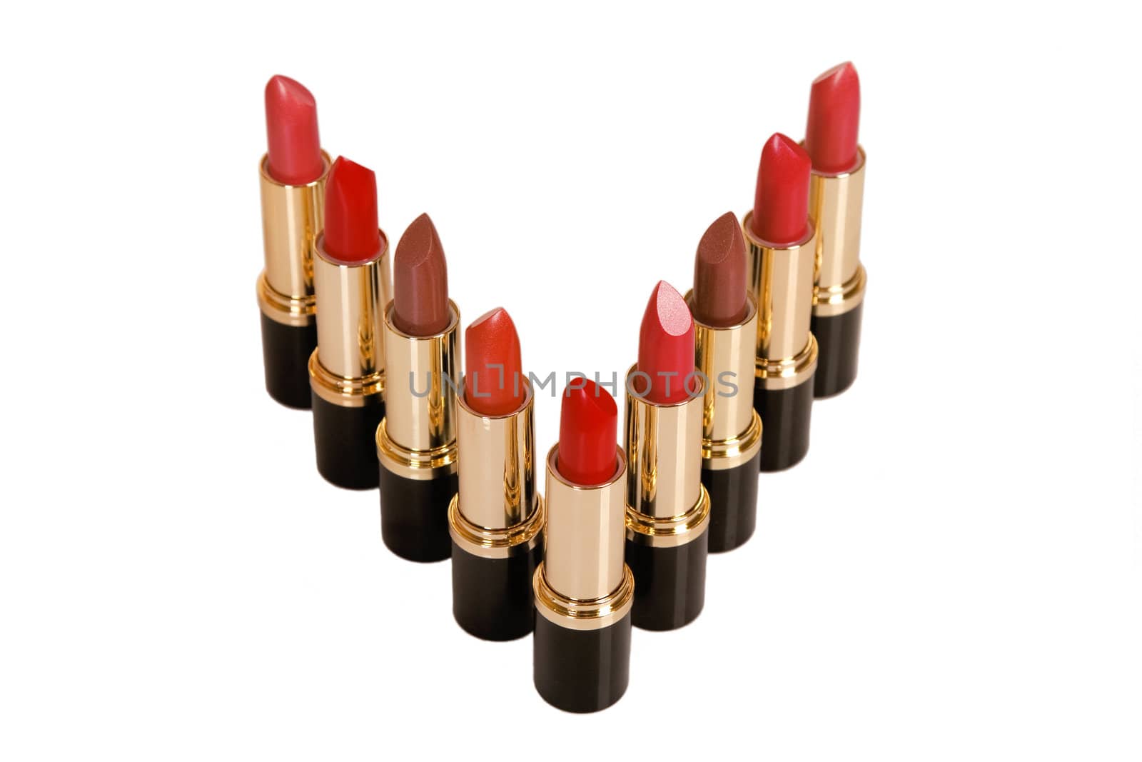 glamor shiny lipsticks isolated on white background