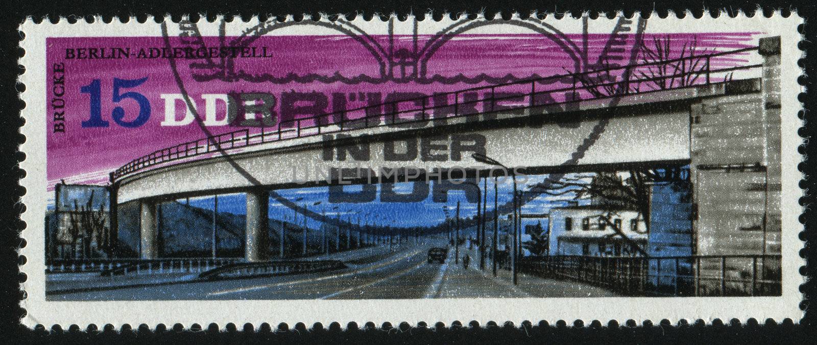 GERMANY- CIRCA 1976: stamp printed by Germany, shows Overpass, Berlin-Adlergestell, circa 1976.