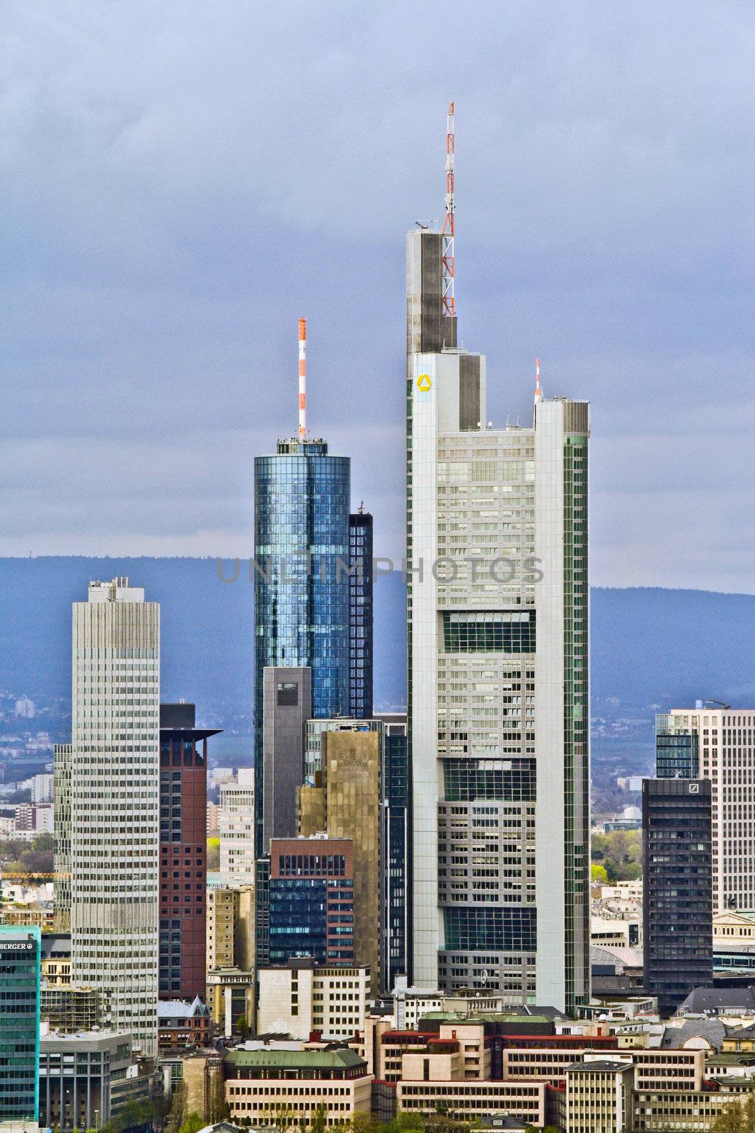 The Skyline of Frankfurt Am Main in Germany.