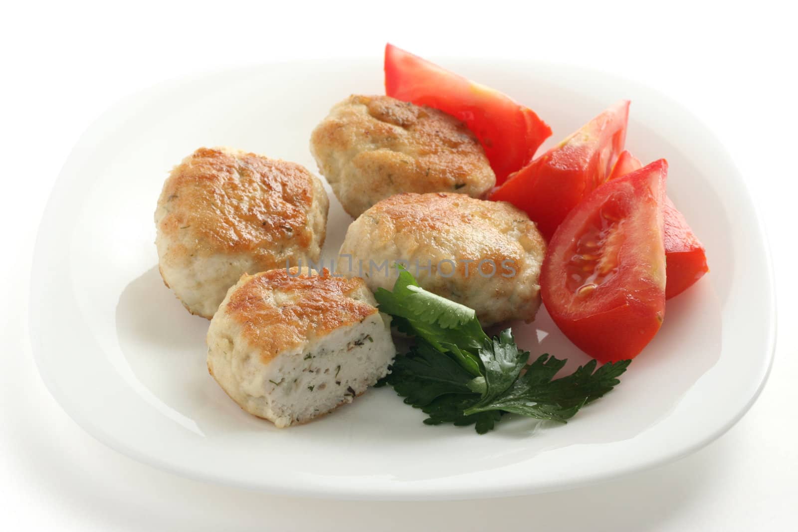 chicken meatballs with vegetables