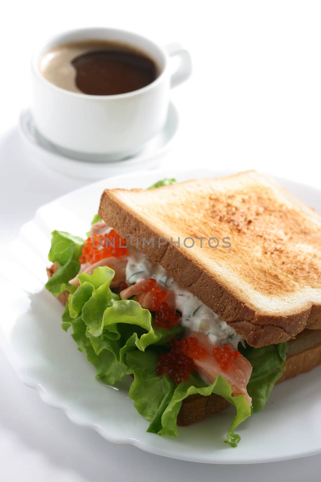 sandwich with salmon and caviar by nataliamylova