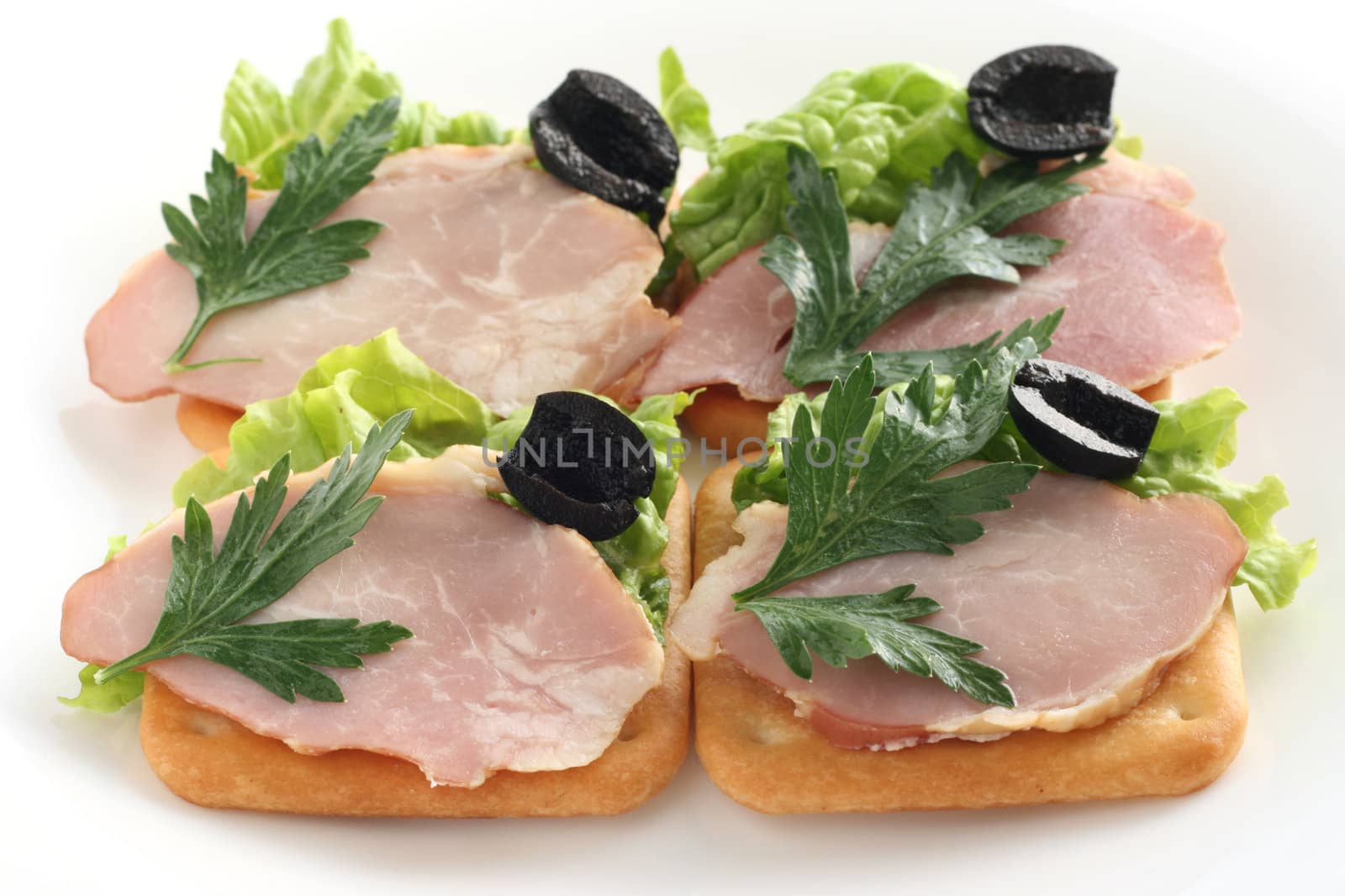 toasts with ham and olives by nataliamylova