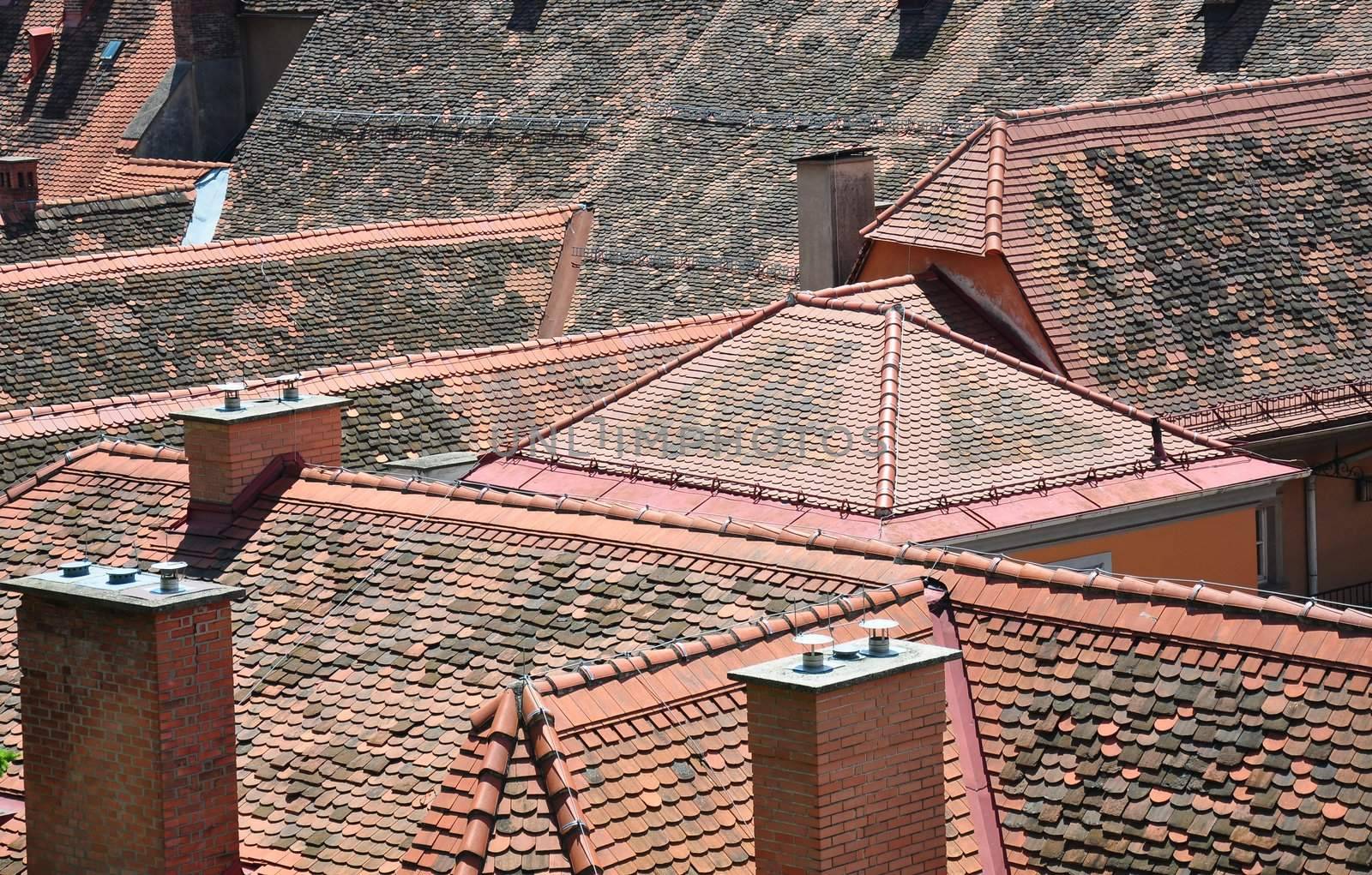 Roofs of Graz, Austria by rbiedermann