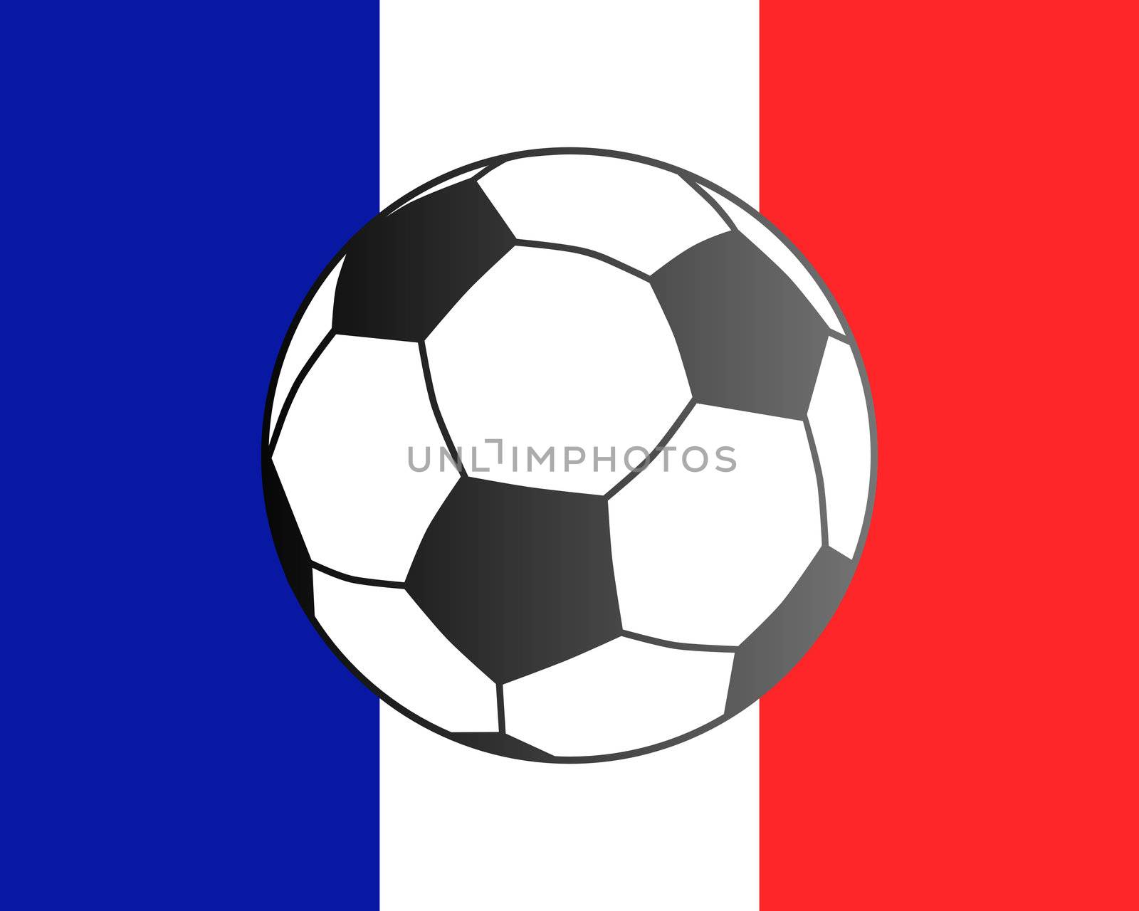 Flag of France and soccer ball by rbiedermann