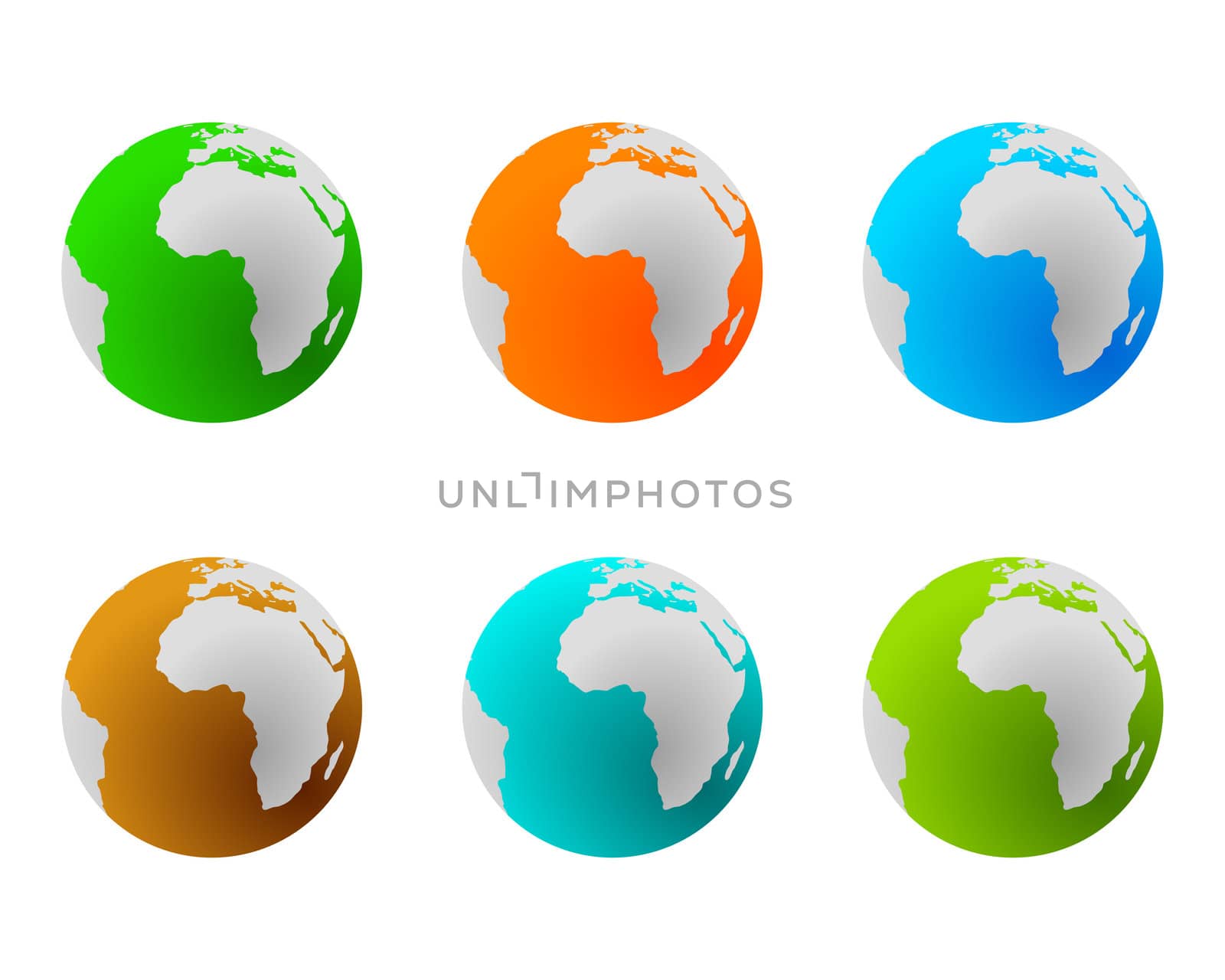 Globes in various colours by rbiedermann